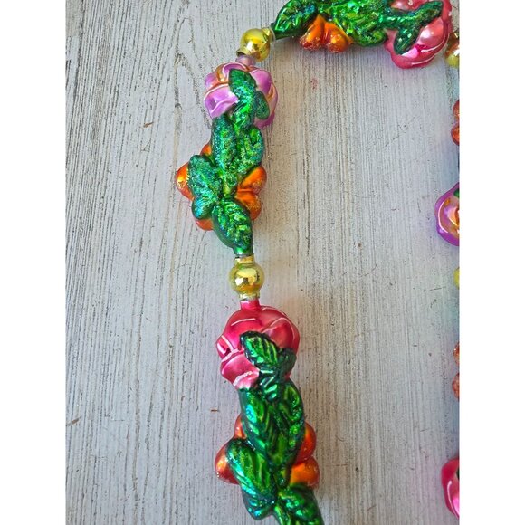 Radko lei land flower Garland glitter tropical Hawaiian glass Xmas vintage hibis - Picture 9 of 15